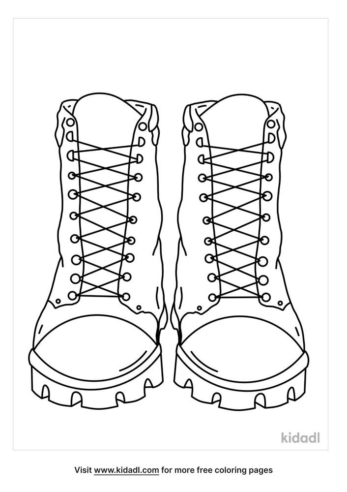 Tall Military Boots Coloring Page | Free Fashion Coloring Page | Kidadl
