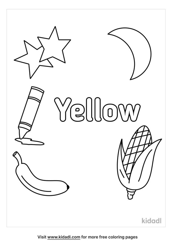 the color yellow coloring page free words quotes coloring page kidadl