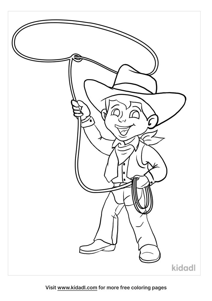 Western Roping Coloring Page | Free People Coloring Page | Kidadl