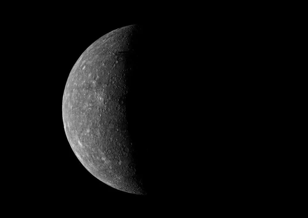 The planet Mercury orbits at a much slower speed than the Earth's orbit.
