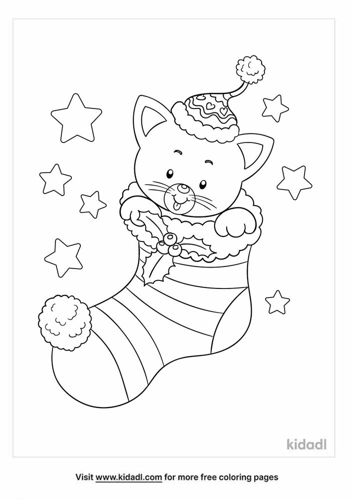 Christmas Cat Coloring Pages Free Animals Coloring Pages Kidadl