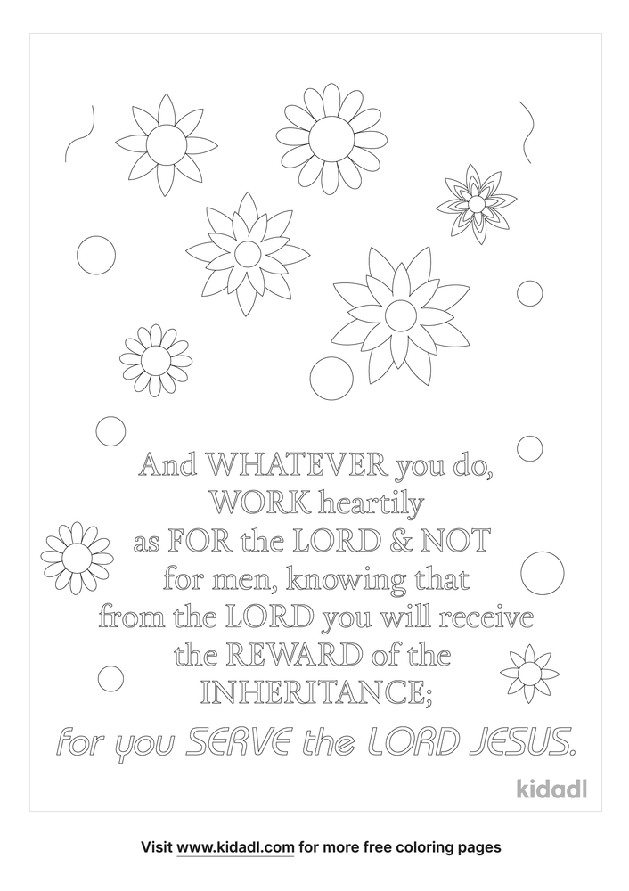 Colossians 3 23 Coloring Pages Free Bible Coloring Pages Kidadl