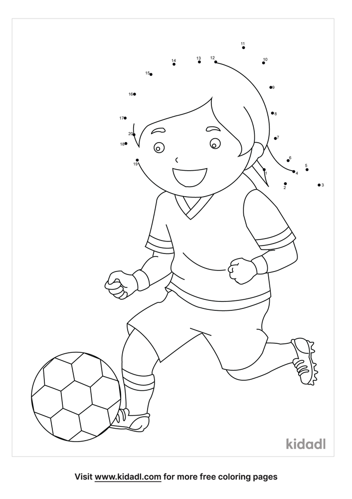 Free Soccer Easy 1 20 Dot To Dot Printables For Kids Kidadl