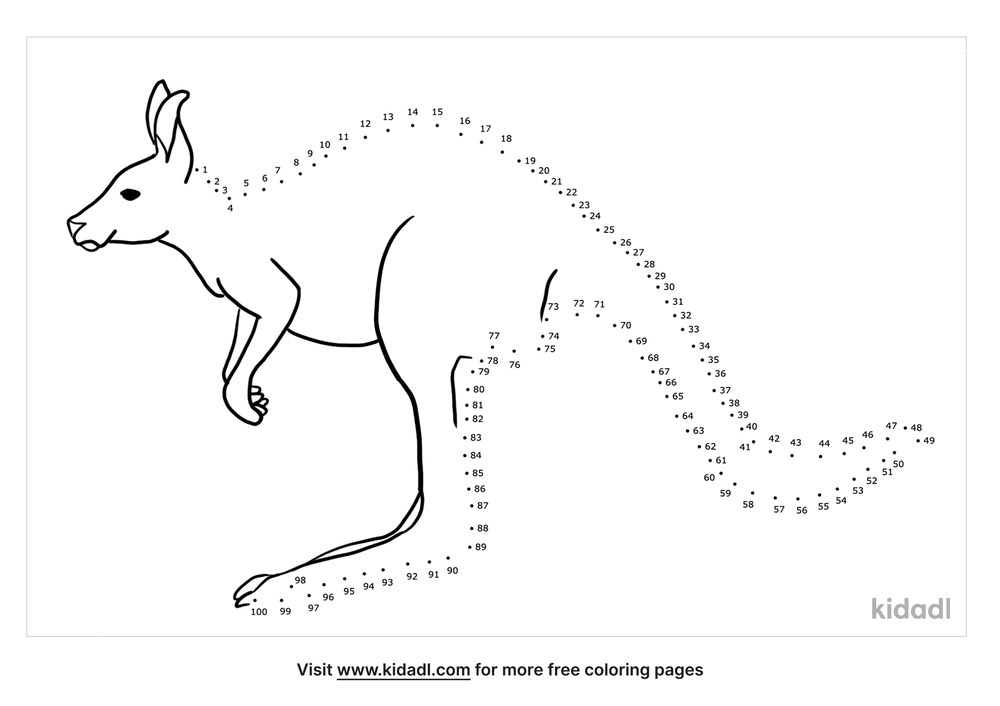 Free Australian Animals Hard 1 100 Dot To Dot Printables For Kids Kidadl