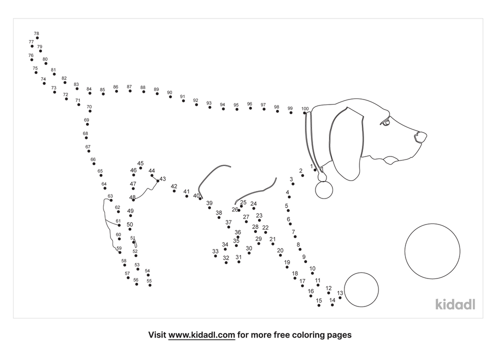 Free Dogs Playing Hard 1 100 Dot To Dot Printables For Kids Kidadl