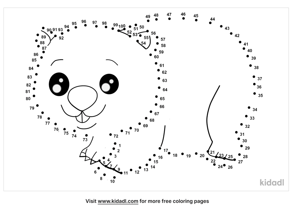 Free Wombat Hard 1 100 Dot To Dot Printables For Kids Kidadl