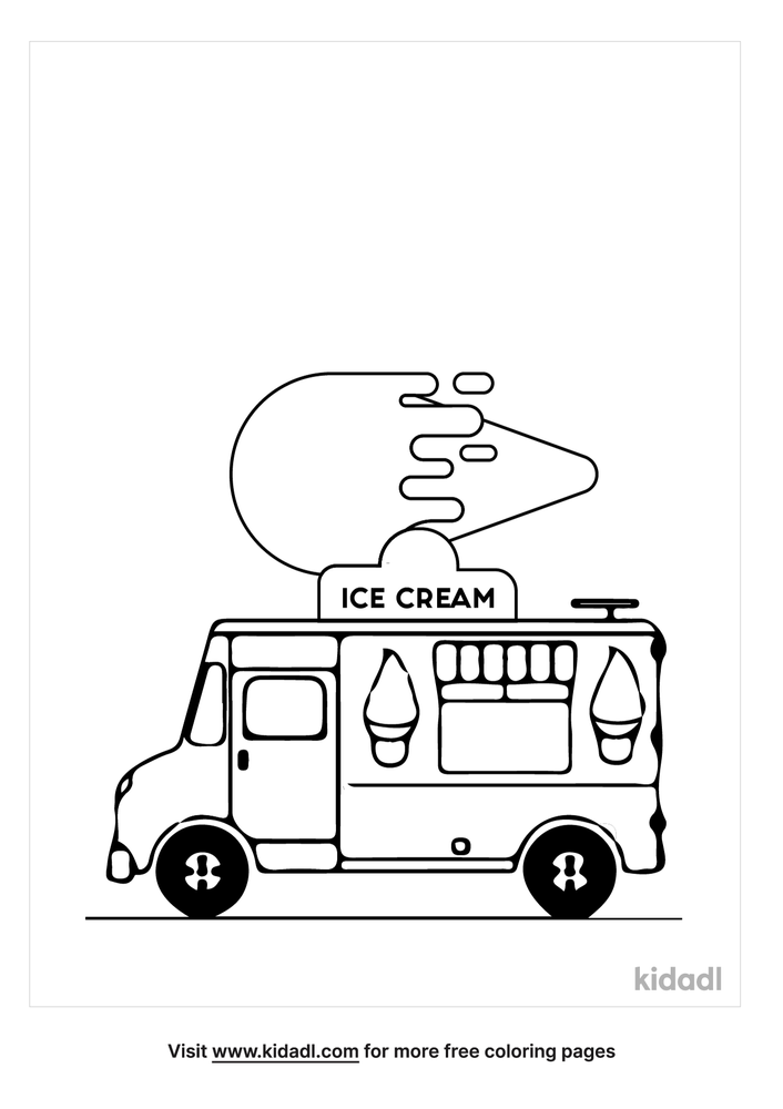 Ice Cream Truck Coloring Pages Free Vehicles Coloring Pages Kidadl