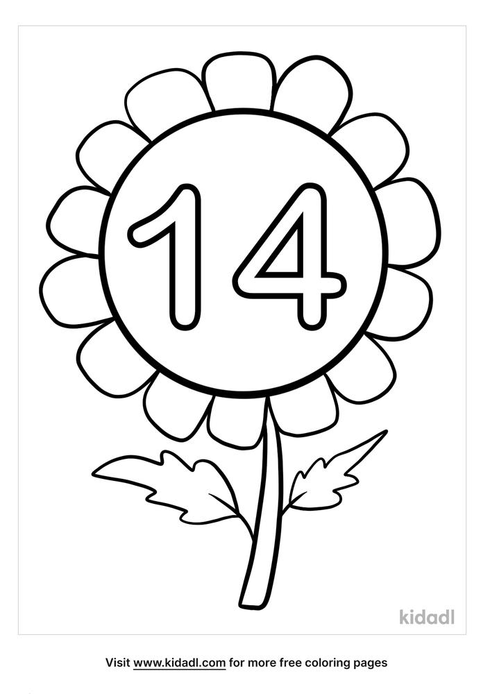 number 14 coloring pages free numbers coloring pages kidadl