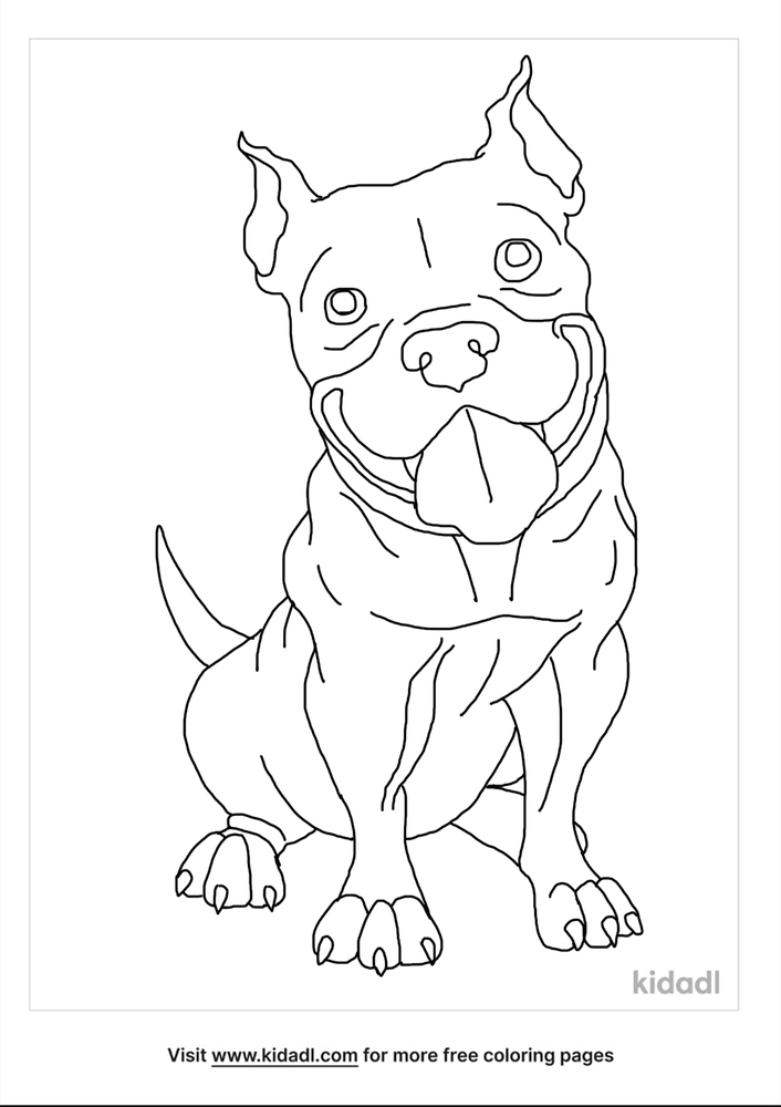 Pitbull Coloring Pages Free Animals Coloring Pages Kidadl