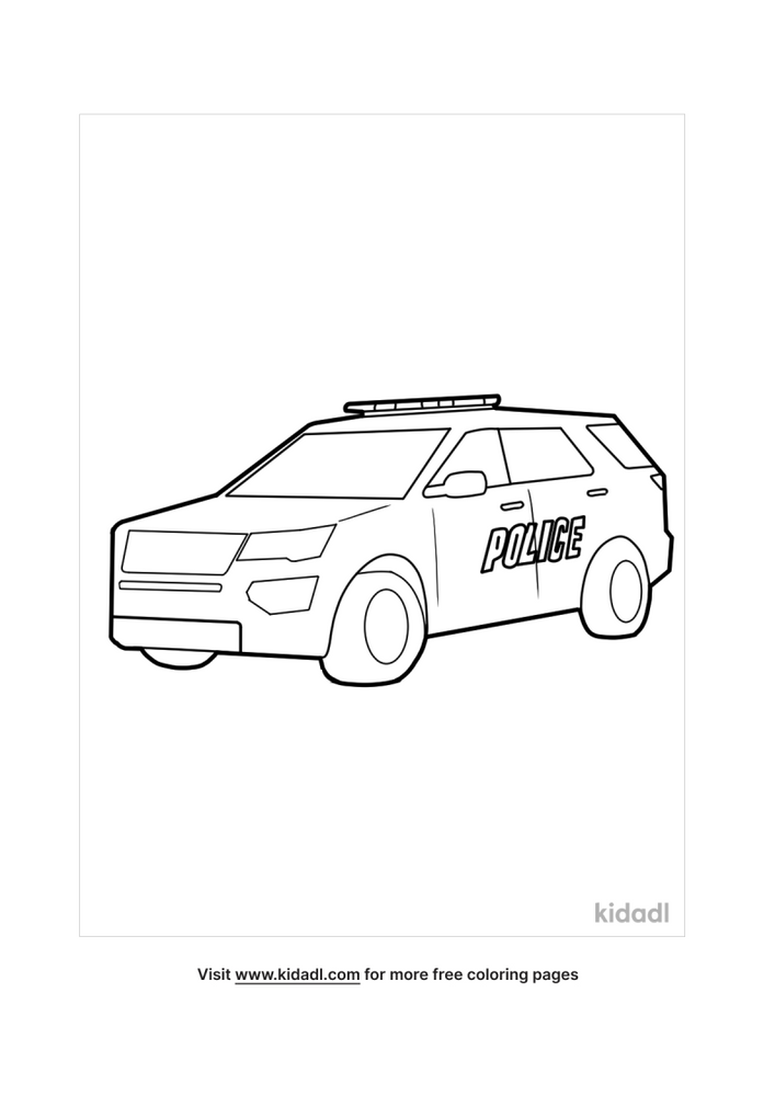 Police Car Coloring Pages Free Cars Coloring Pages Kidadl