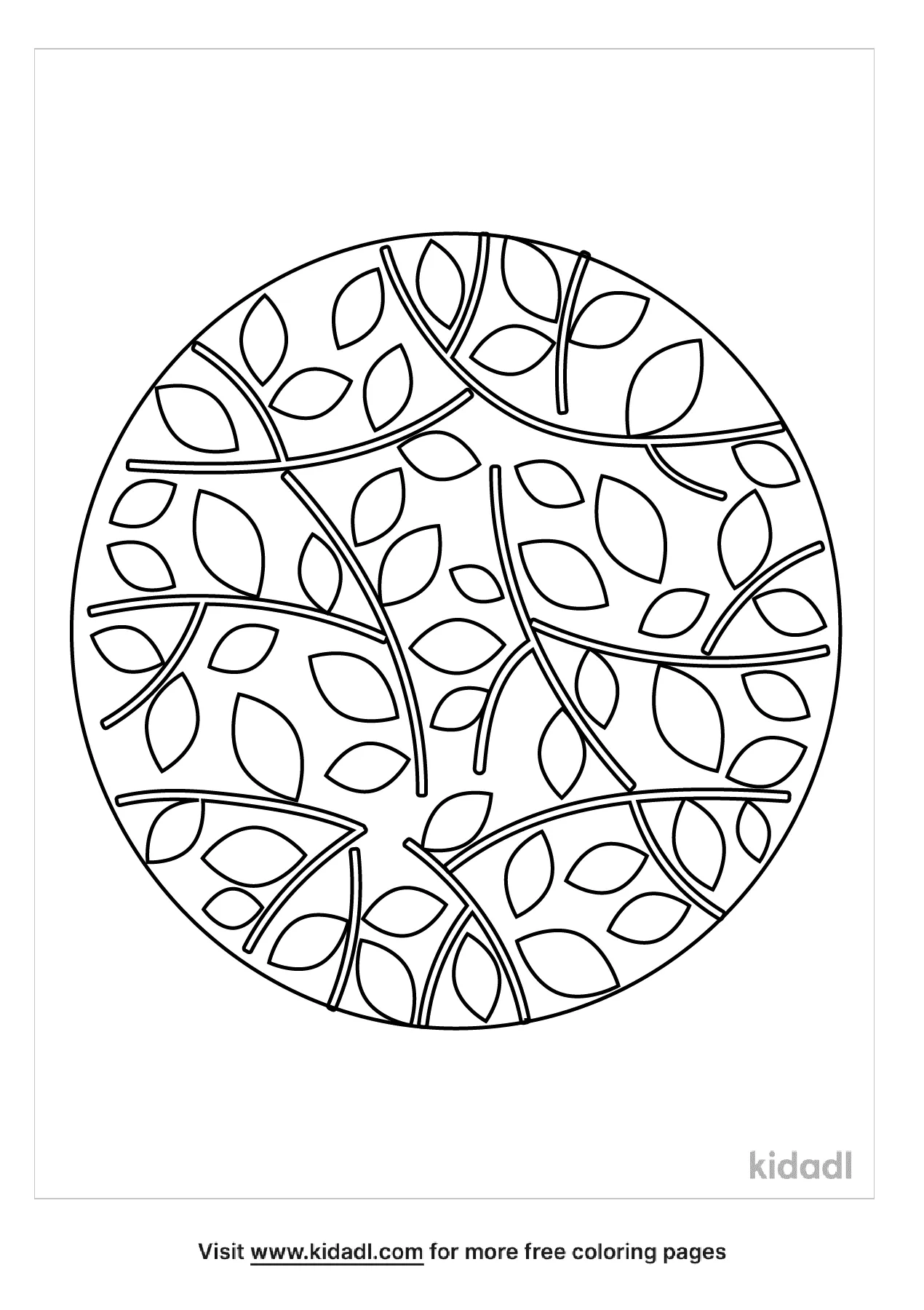 Leaf Mandala Coloring Page