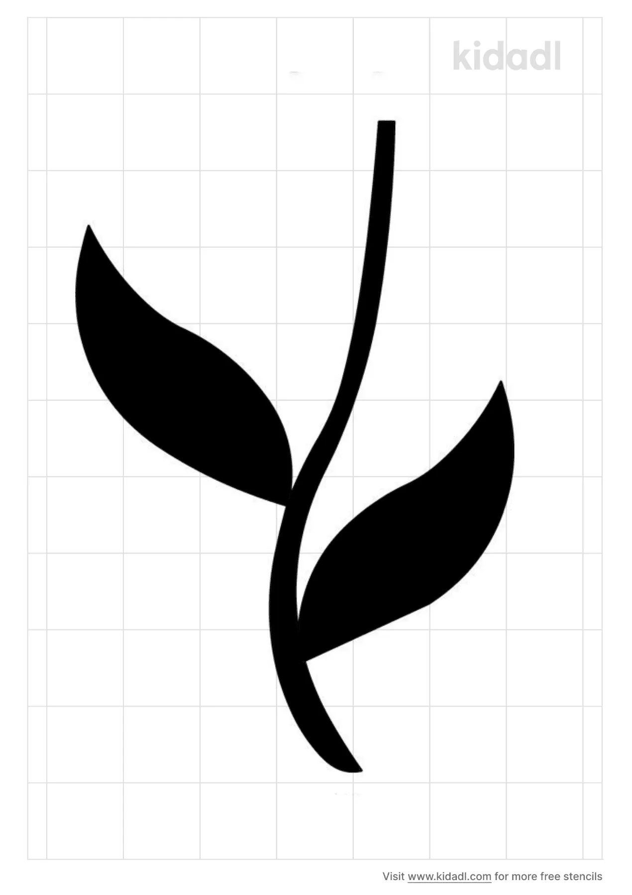 Free Leaf And Stem Stencil Stencil Printables Kidadl