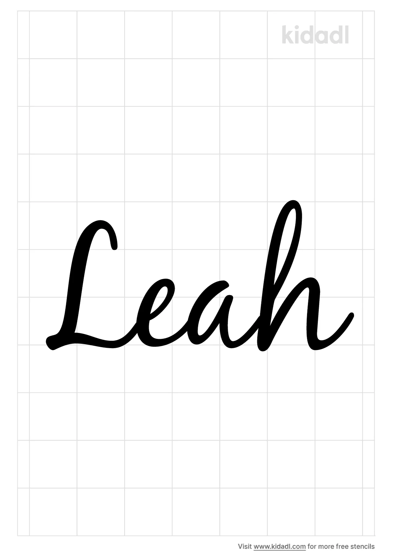 Free Leah Name Stencil | Stencil Printables | Kidadl