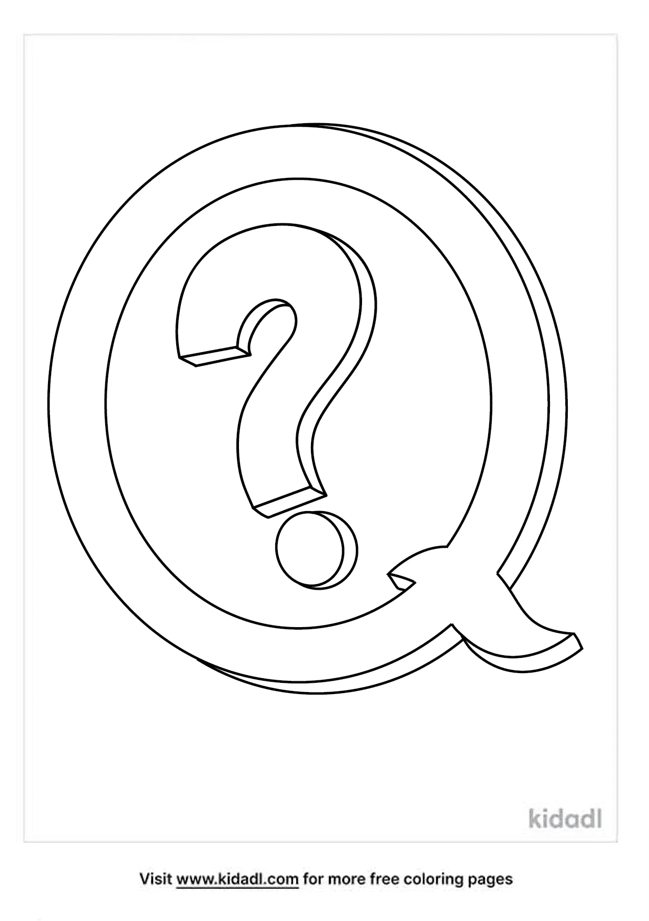 q is for quilt coloring page