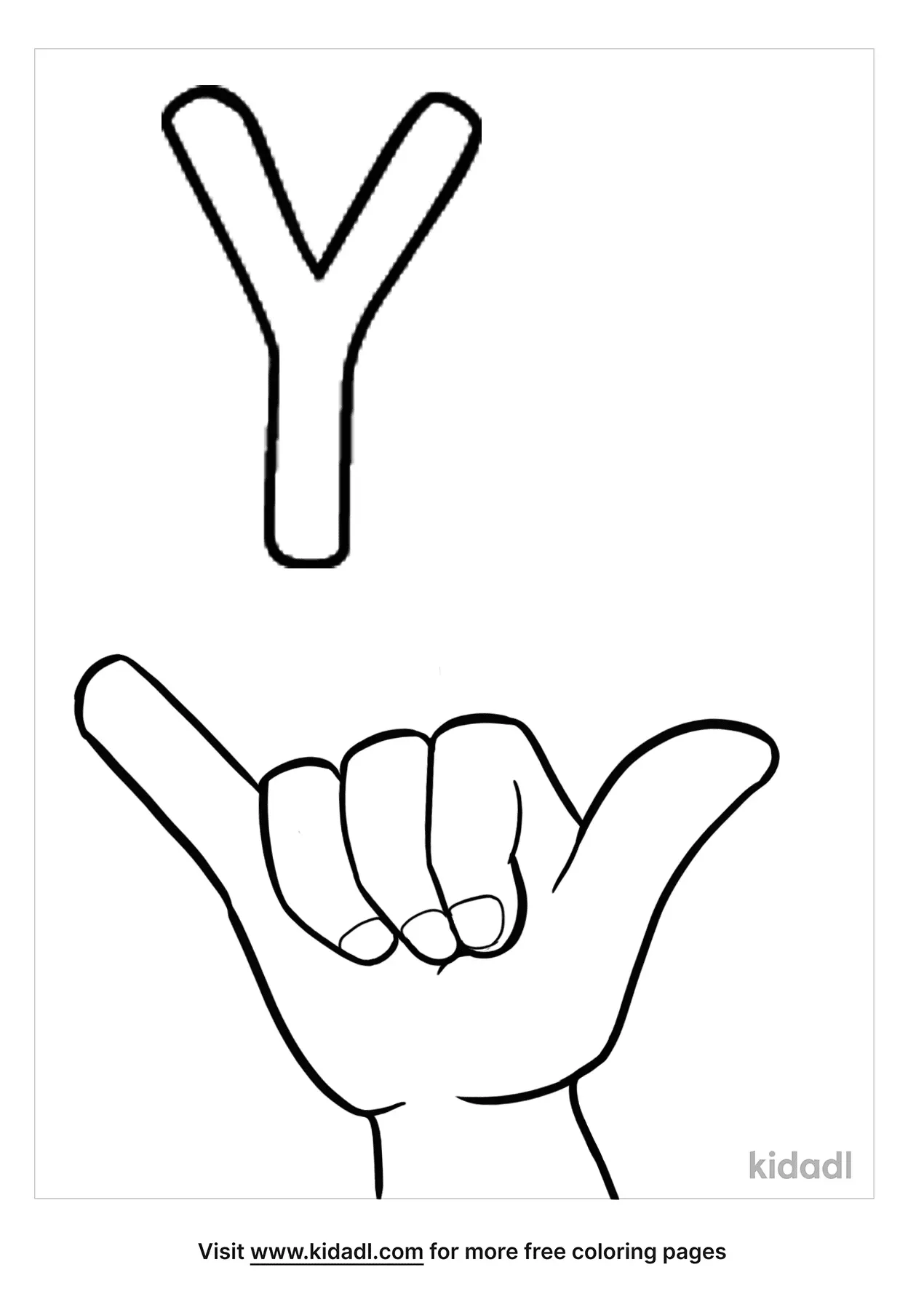 Sign Language Letter K Coloring Page | Free Signs Coloring Page | Kidadl