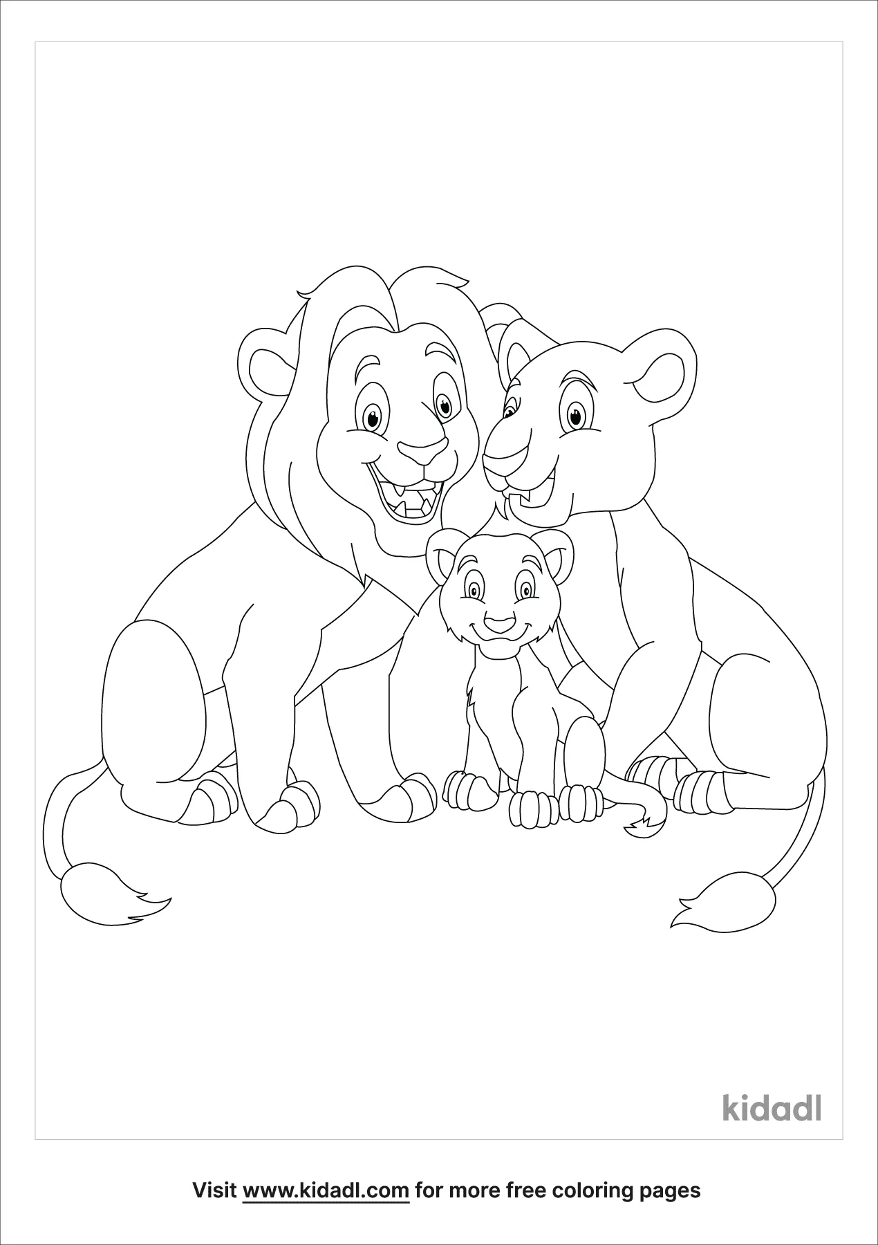 lion family coloring pages