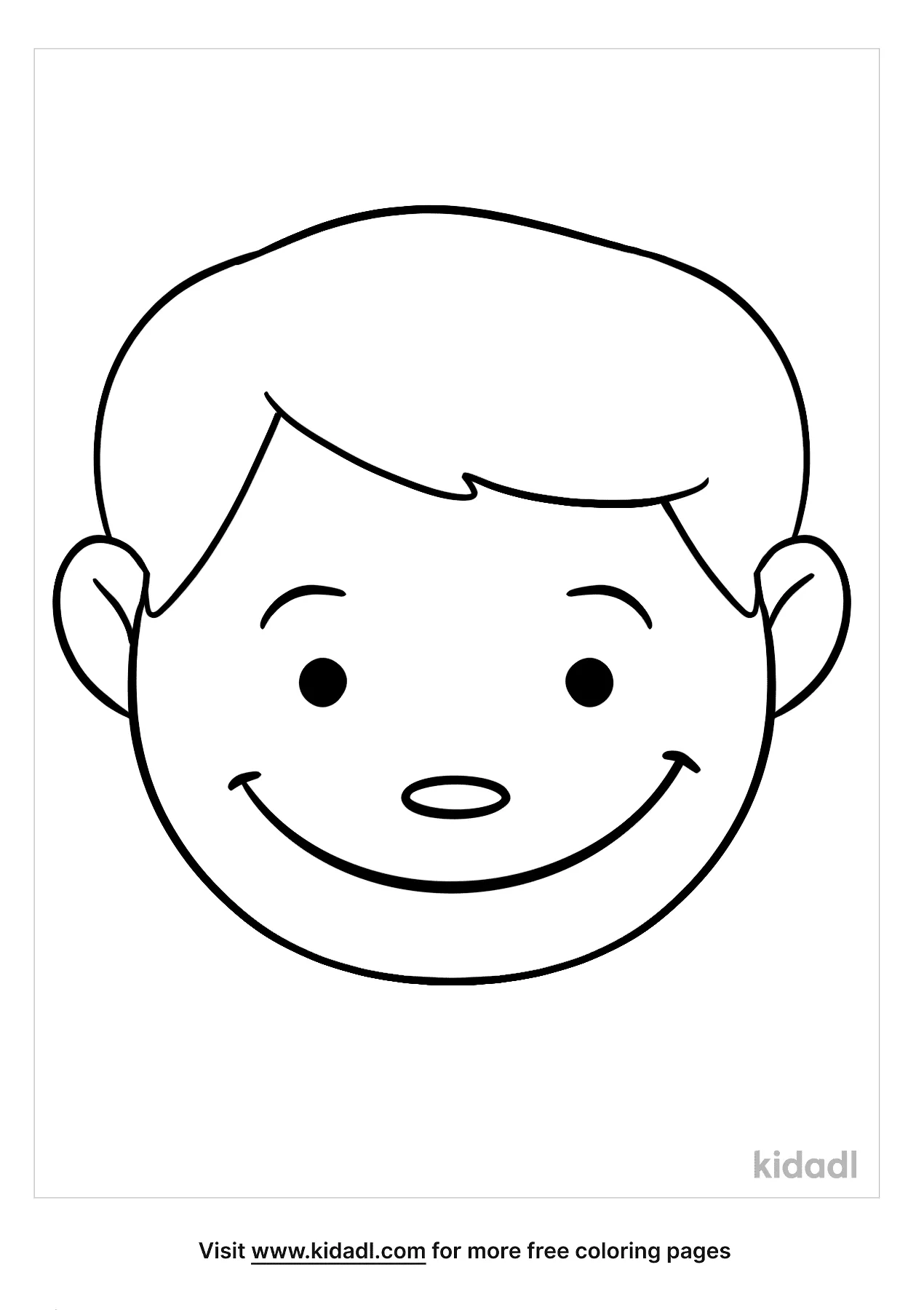 Little Kid Smiling Coloring Page