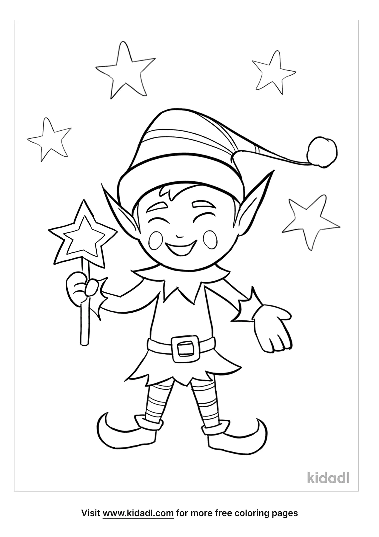 Magic Elf Coloring Page