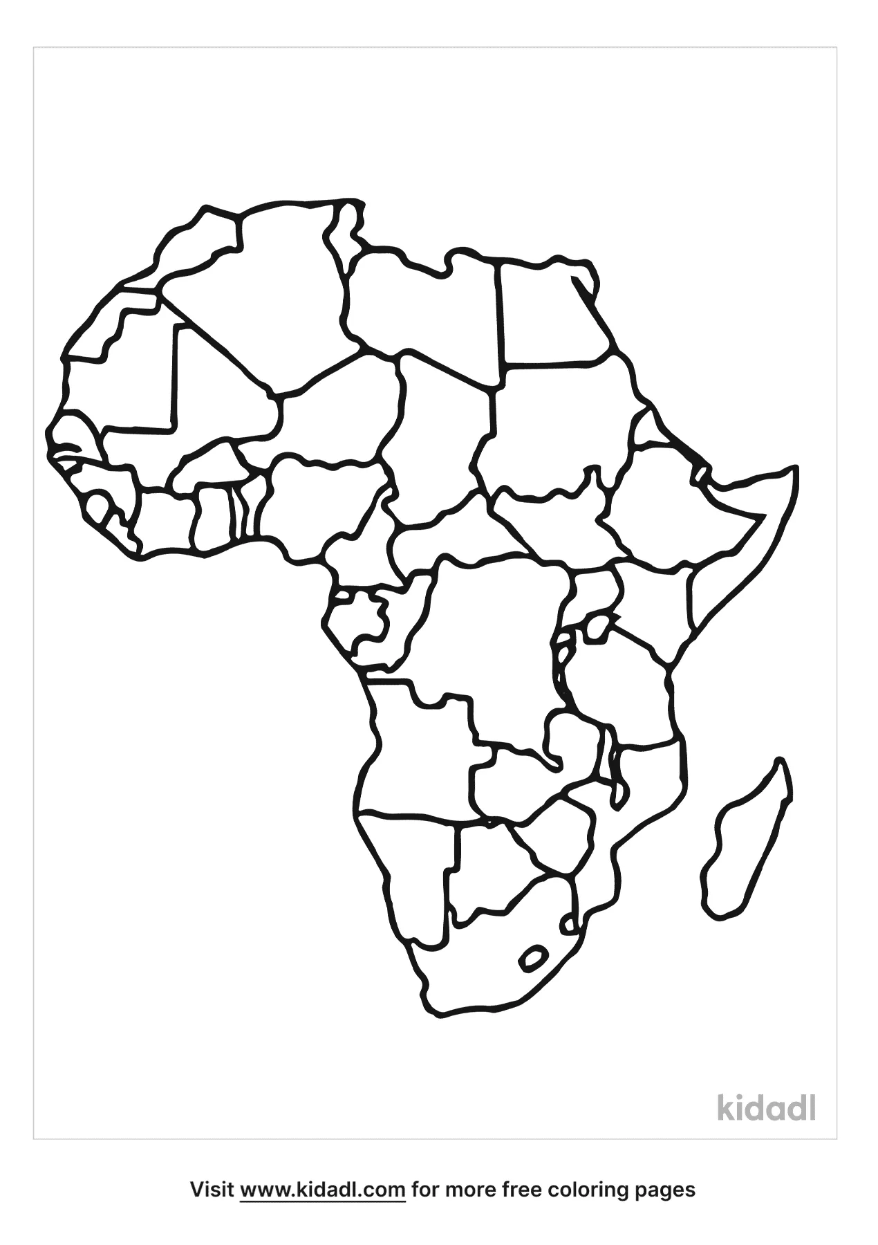 Map Of Africa Coloring Page