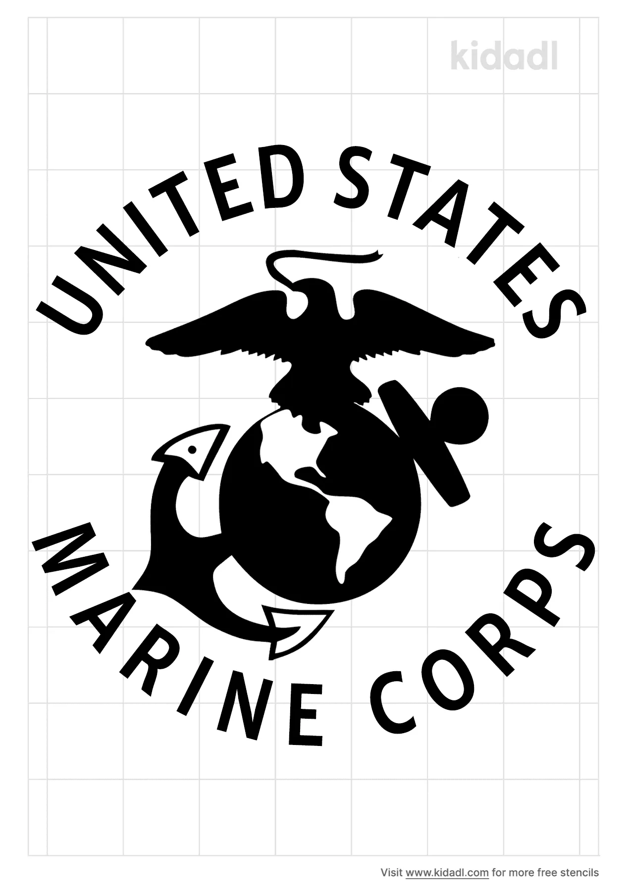 Free Marine Corps Stencil | Stencil Printables | Kidadl