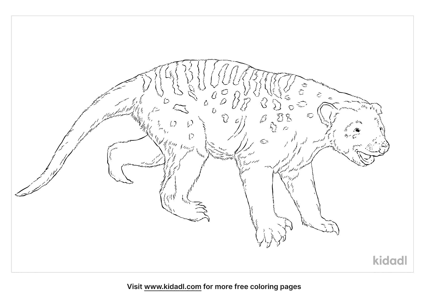 Marsupial Lion Facts Coloring Page