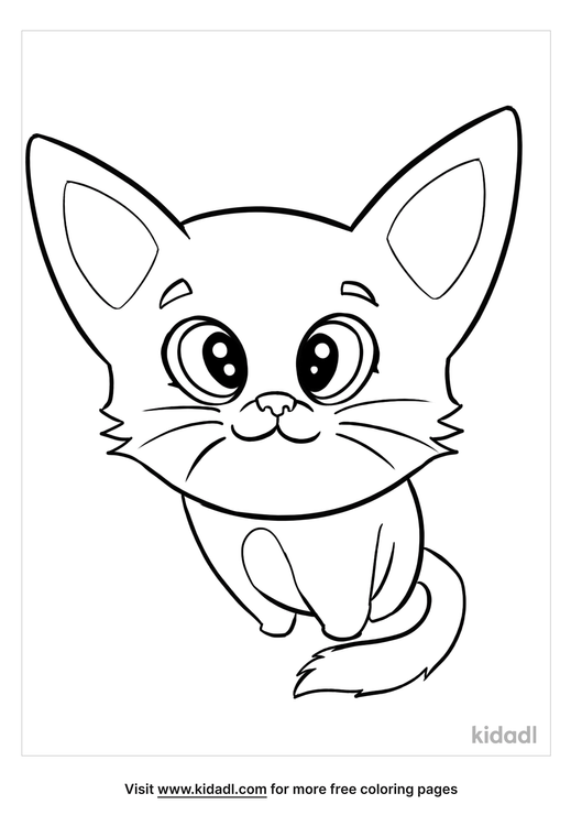 Big Eyed Kitten Coloring Page | Free Cats Coloring Page | Kidadl