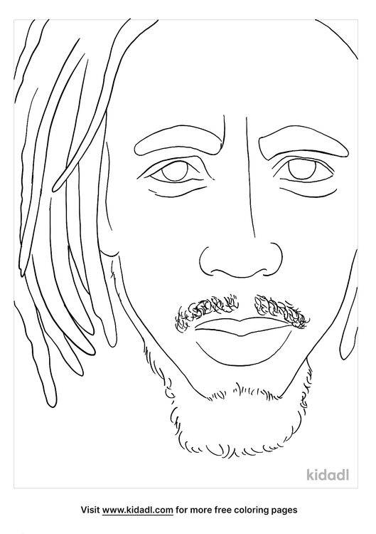 Bob Marley Coloring Pages | Free Famous Coloring Pages | Kidadl