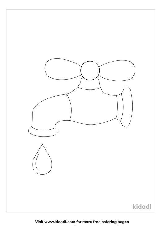 Leaky Faucet Coloring Page | Free Home Coloring Page | Kidadl