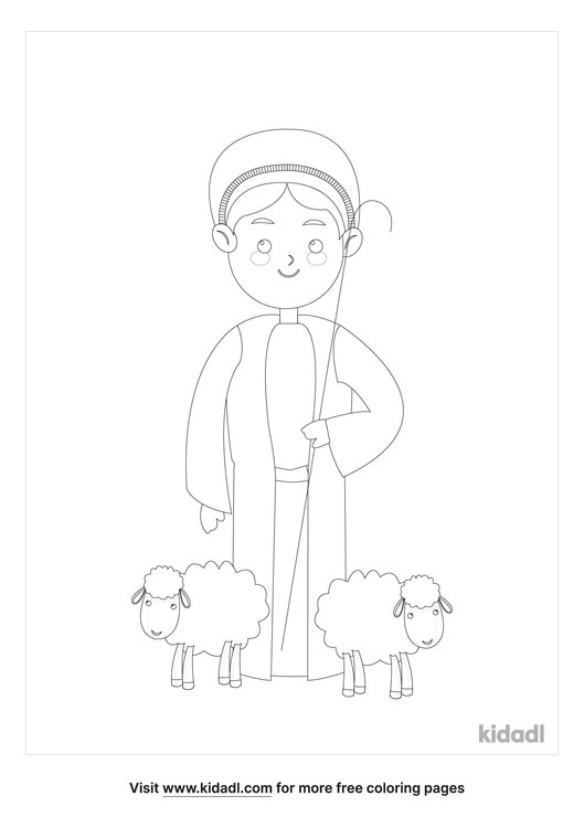 Shepherd Coloring Page | Free Jobs Coloring Page | Kidadl