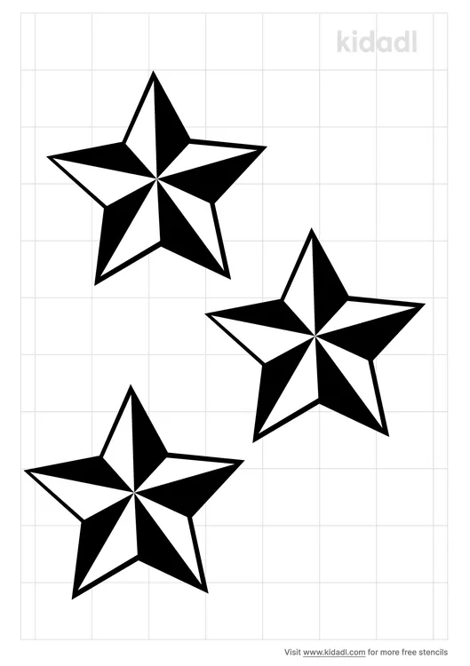3 Stars Stencils