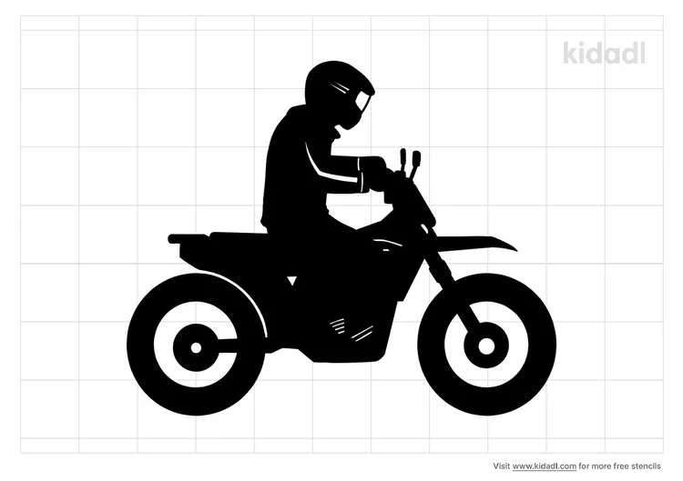 Abstract Man And Motorcycle Stencils