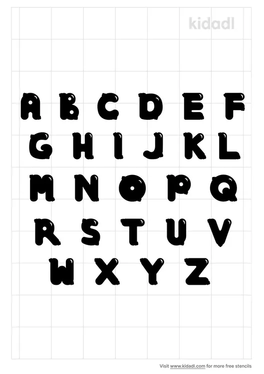 Alphabet Bubble Letters Stencils