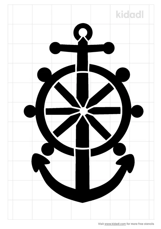 Anchor And Wheel Stencils