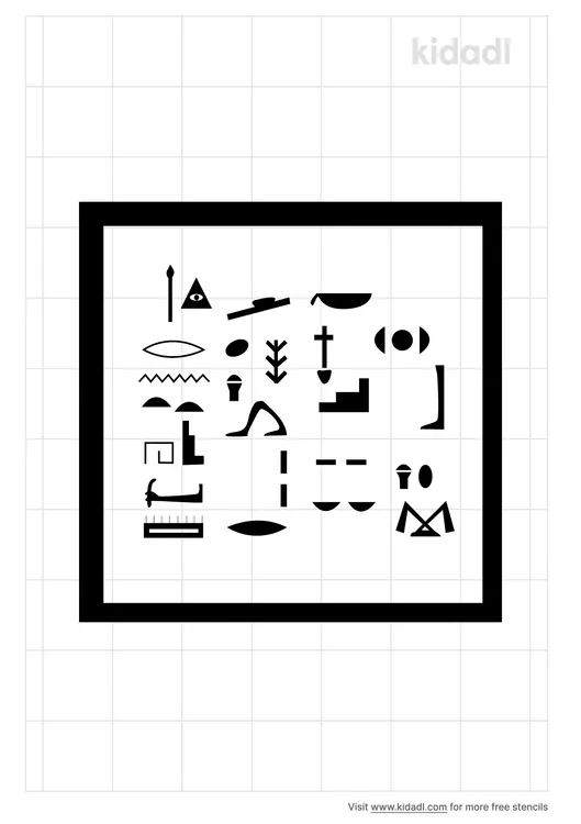 Ancient Egyptian Letters Stencils