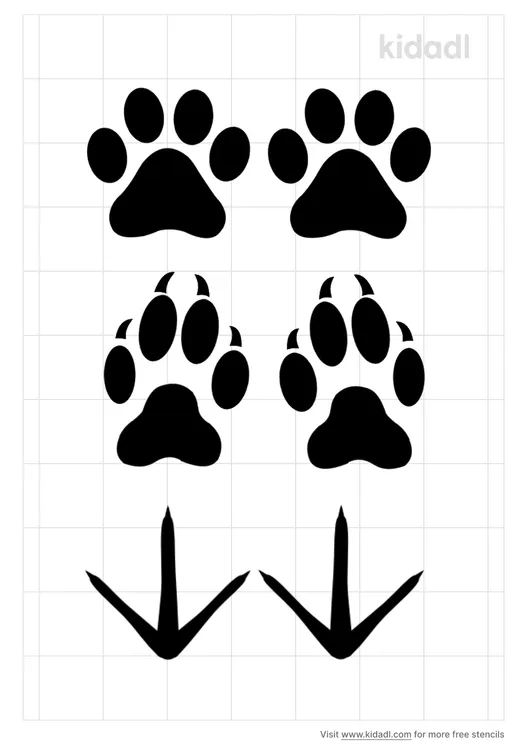 Animal Paw Print Stencils