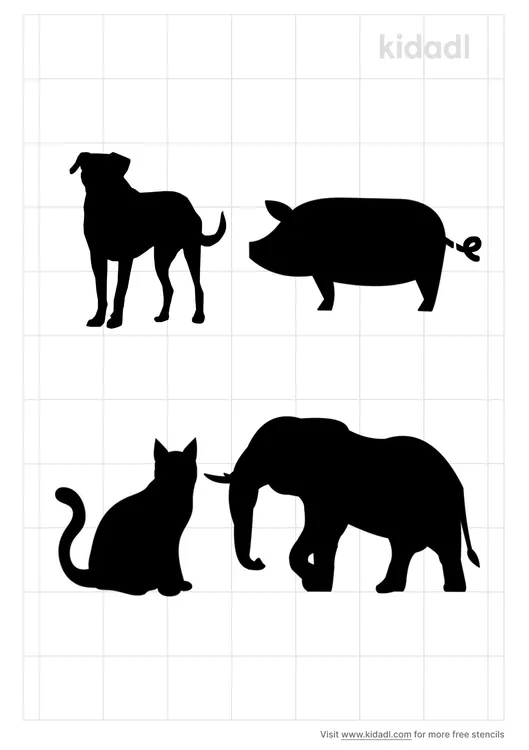 Animal Simple Stencils