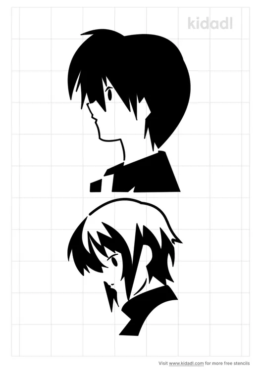 Anime Boy And Girl Stencils