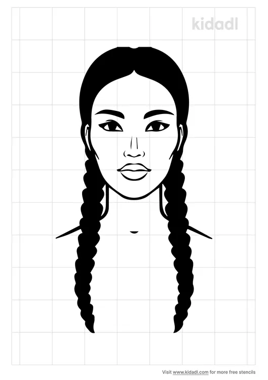 Asian Girl Face Stencils