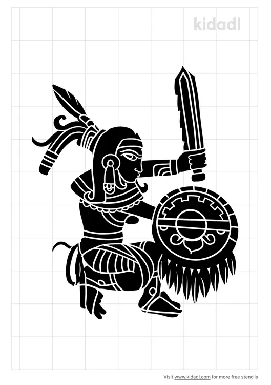 Aztec Warrior Stencils