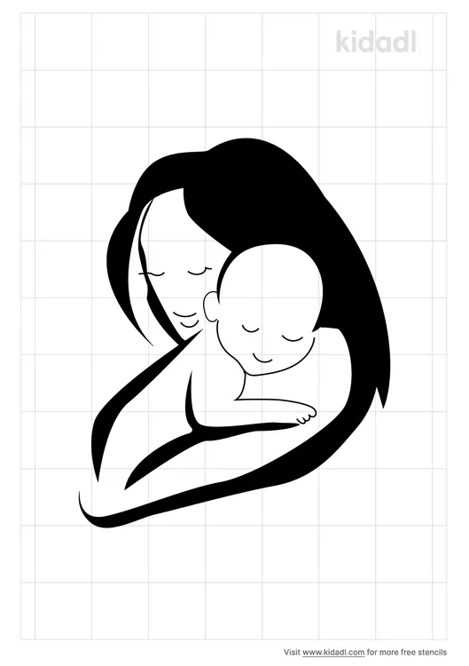 Baby And Mom Stencils