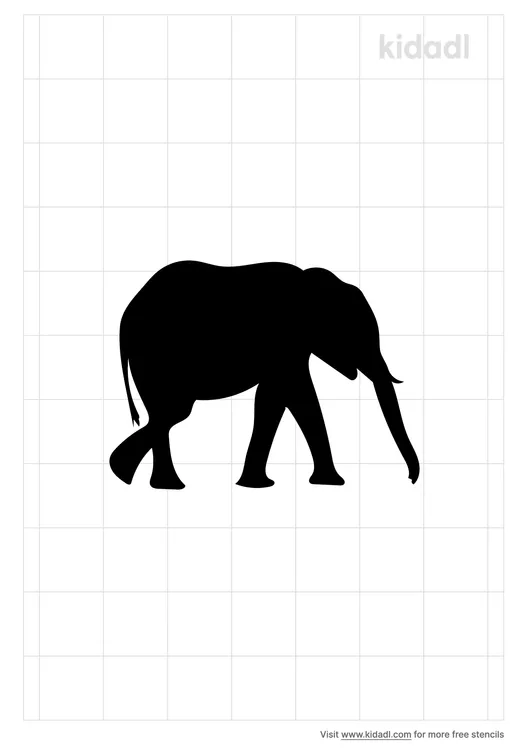 Baby Elephant Simple Stencils