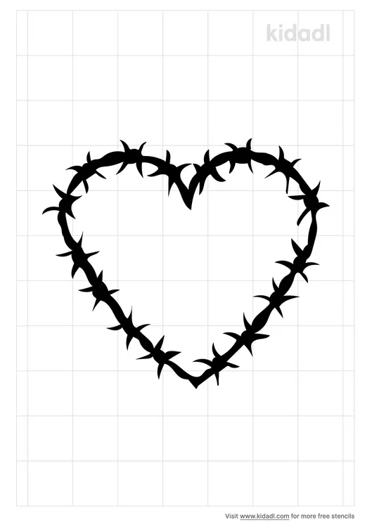 Barbed Wire Heart Stencils
