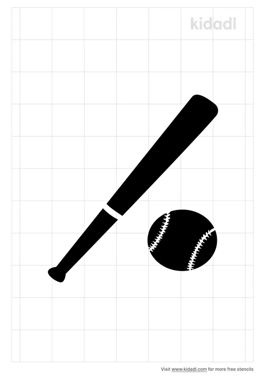 Baseball And Bat Stencils