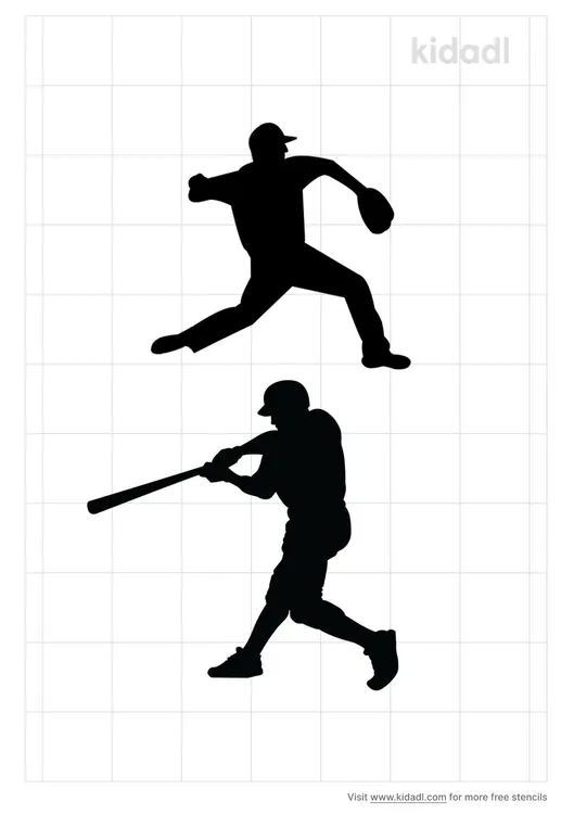 Baseball Players Stencils