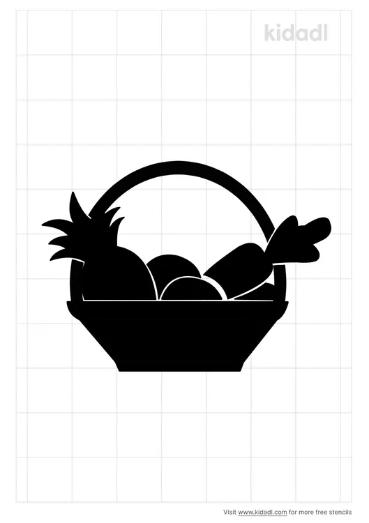 Basket Of Vegetables Stencils