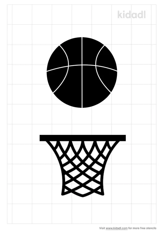 Basketball Ball And Net Stencils