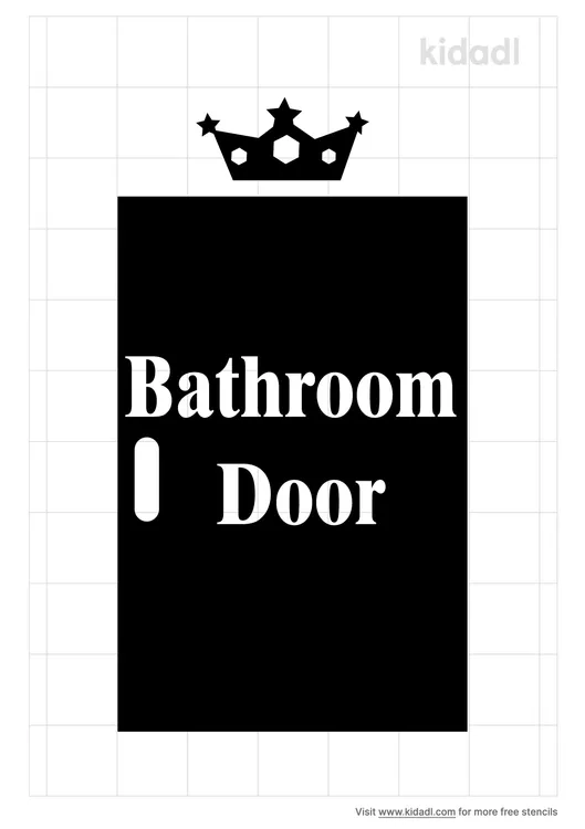 Bathroom Door Throne Stencils