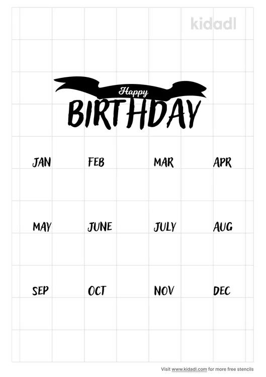 Birthday Calendar Stencils