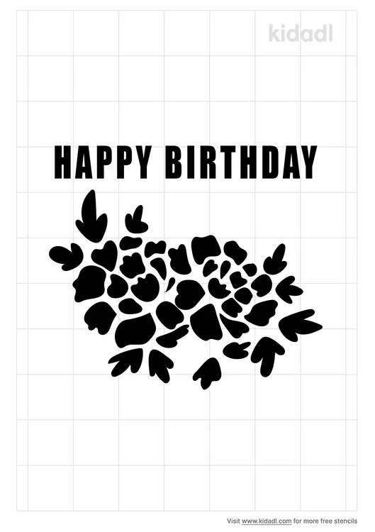 Birthday Floral Design Stencils