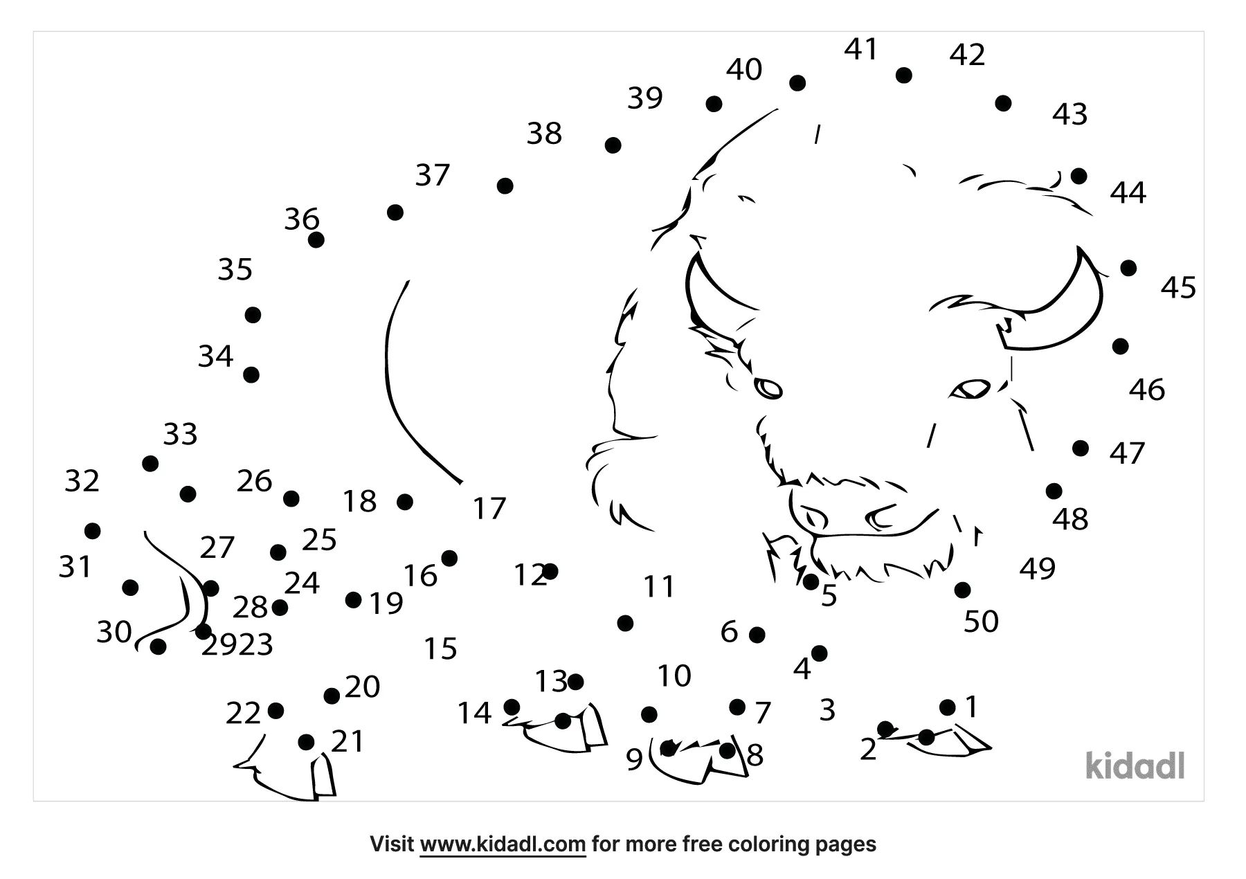 Free Rhino Hard 1 100 Dot To Dot Printables For Kids Kidadl